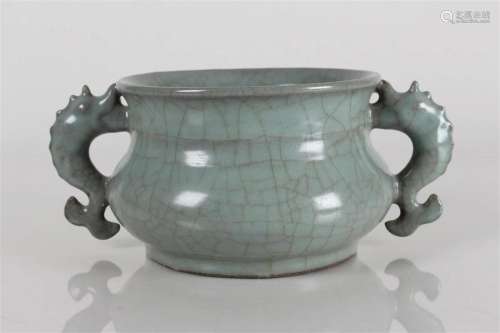 A Chinese Ancient-framing Detailed Duo-handled Porcelain For...