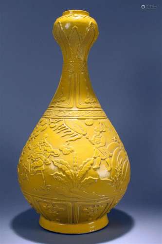 A Chinese Massive Yellow-coding Fortune Porcelain Vase