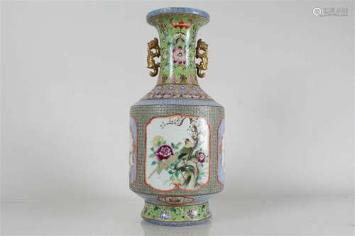 A Chinese Duo-handled Window-framing Detailed Massive Porcel...
