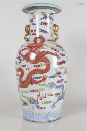 A Chinese Dragon-decorating Massive Duo-handled Ancient-fram...