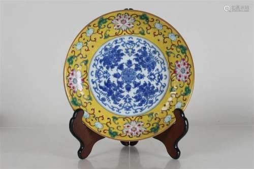 A Chinese Blue and White Flower-blossom Ancient-framing Porc...