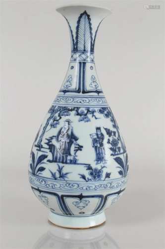 A Chinese Story-telling Blue and White Porcelain Fortune Vas...