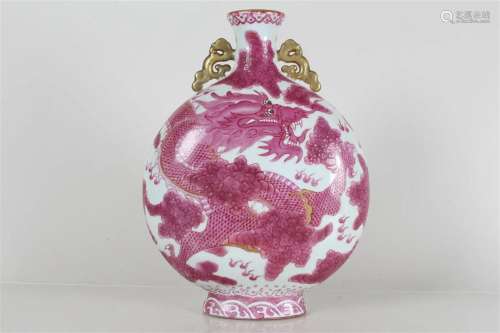 A Chinese Pink-coding Dragon-decorating Detailed Porcelain F...
