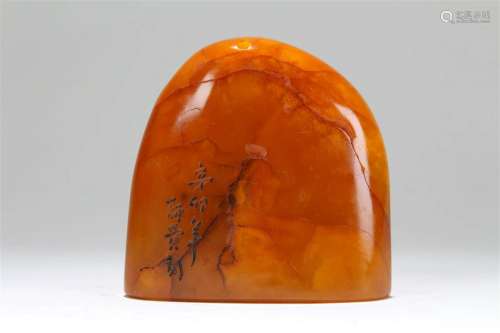 A Chinese Fortune Soapstone Seal