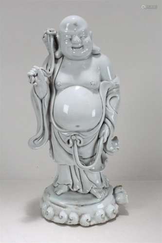 A Chinese Religious Happy-buddha Porcelain Fortune Statue