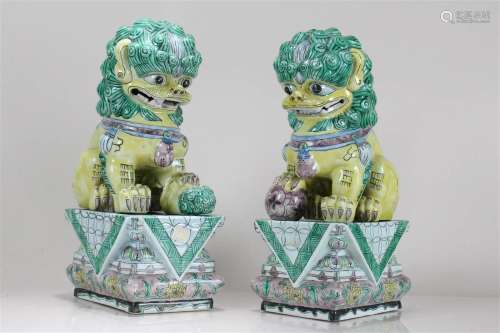 Collection of Chinese Myth-beast Religious Porcelain Fortune...