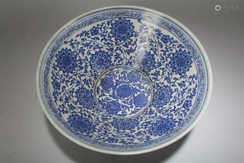 A Chinese Massive Blue and White Plant-filled Fortune Porcel...