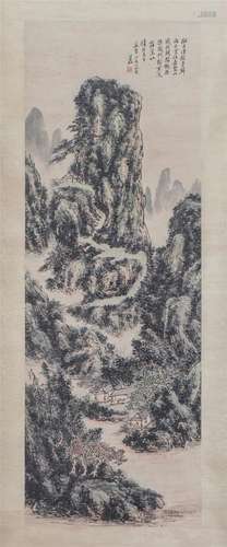 A CHINESE PAINTING OF MOUNTAINS LANDSCAPE