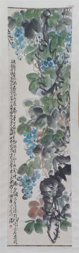 A CHINESE PAINTING OF FLOWERS