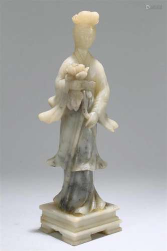 A Chinese Fortune Soapstone Religious Buddha Statue