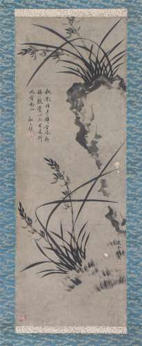A CHINESE PAINTING OF ORCHIDS