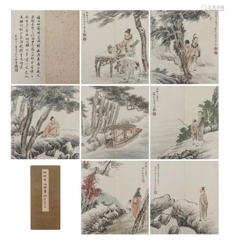 A CHINESE ALBUM PAINTING OF SCHOLARS
