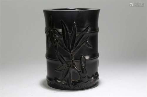 A Chinese Bamboo-fortune Wooden Pot
