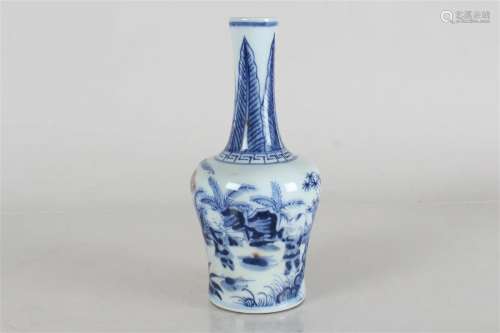 A Chinese Story-telling Blue and White Porcelain Fortune Vas...