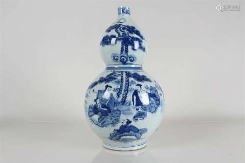 A Chinese Detailed Blue and White Story-telling Porcelain Fo...