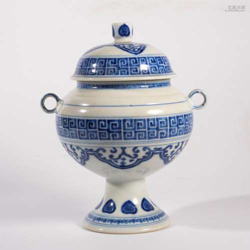 A BLUE AND WHITE PORCELAIN ORNAMENTS