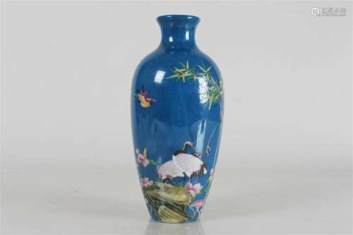 A Chinese Blue-coding Crane-fortune Porcelain Vase