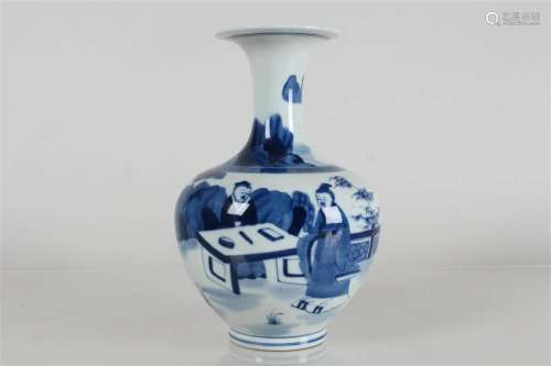 A Chinese Blue and White Porcelain Fortune Vase