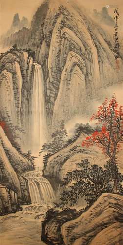 A Chinese Abstract-style Fortune Mountain-view Scroll