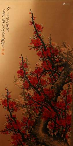 A Chinese Flower-blossom Nature-scene Fortune Scroll