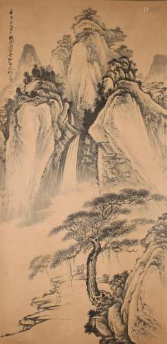 A Chinese Landscape Fortune Scroll