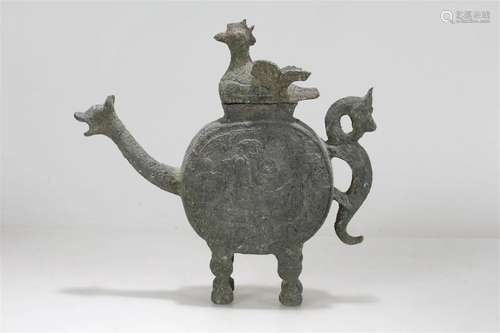 Chinese Lidded Bronze Vessel