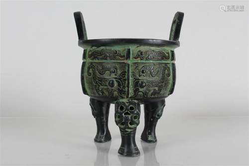 A Chinese Tri-podded Ancient-framing Fortune Censer