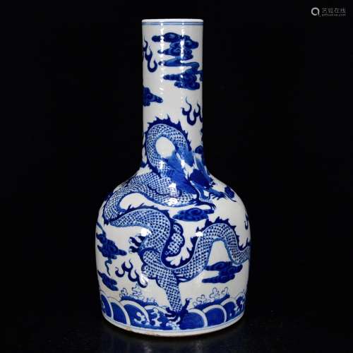 Blue and white dragon pattern bell jar (among) 26 * 13 m