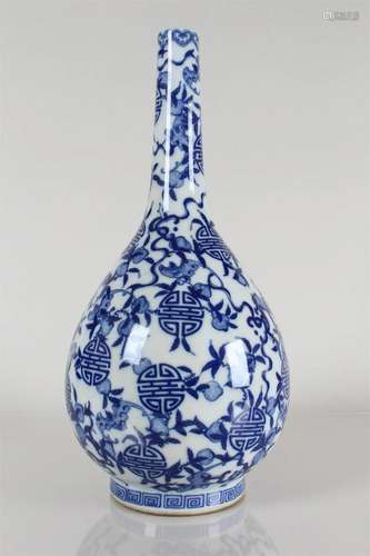 A Chinese Longlife-fortune Blue and White Porcelain Fortune ...