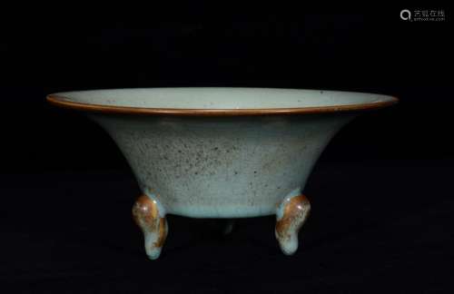 Pa agate glaze three-legged bowl of 8 * 19 m