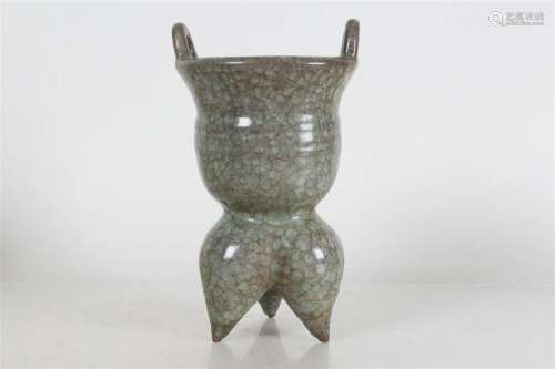 A Chinese Tri-podded Porcelain Fortune Vase