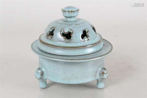 A Chinese Lidded Tri-podded Porcelain Fortune Censer