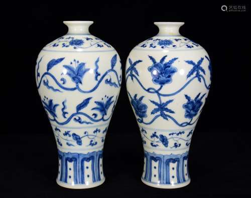 Blue and white lilies grain mei bottles of 23 * 12 m