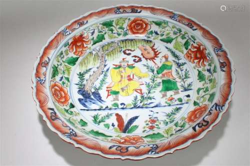 A Chinese Story-telling Massive Fortune Porcelain Plate
