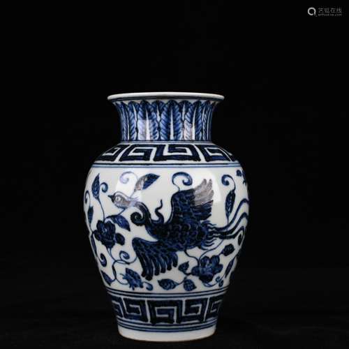 Blue and white grain bottle antique vase antique collection ...