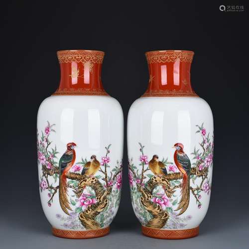 Colored enamel golden pheasant bird lines 1 bottle 35 * 16 c...