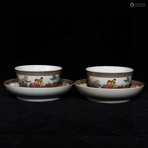 pastel gold bowl of a pair of west chamberHigh 7 16 in diame...