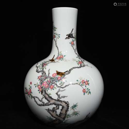 Yongzheng pastel painting of flowers and tree38 a diameter o...