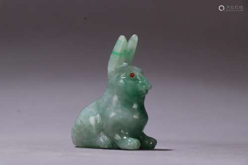 : jade rabbit furnishing articlesSize: 3.7 cm long. 2 cm wid...
