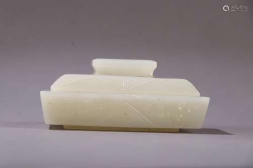 : hetian jade ruyi lines cover boxSize: 9.2 cm long, 6.7 cm ...