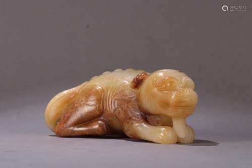 : hetian jade ancient beast furnishing articlesSize: 16.5 cm...