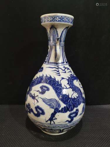 Persian, hand painted with the blue dragon
