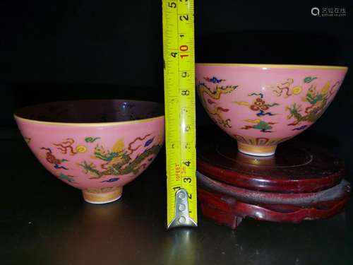 A pair of, enamel paint bowl