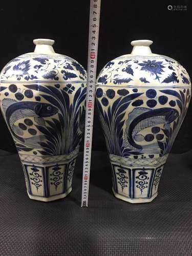 White xushuguan solitary kiln, hand-painted mackerel algae g...