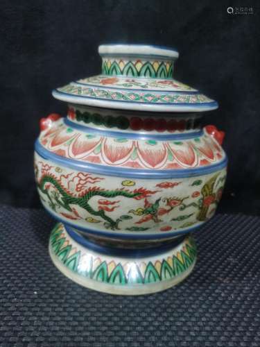 , hand-painted five hundred longfeng pot of a couple