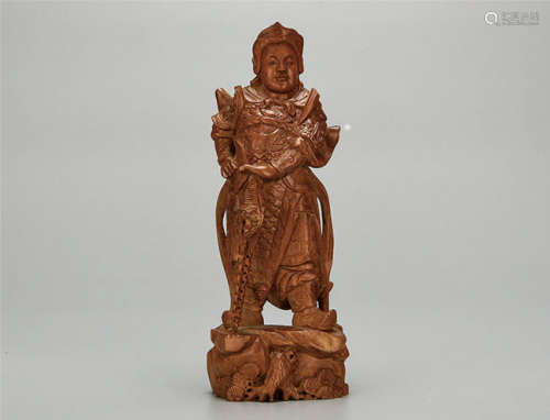 黄杨木雕韦陀像