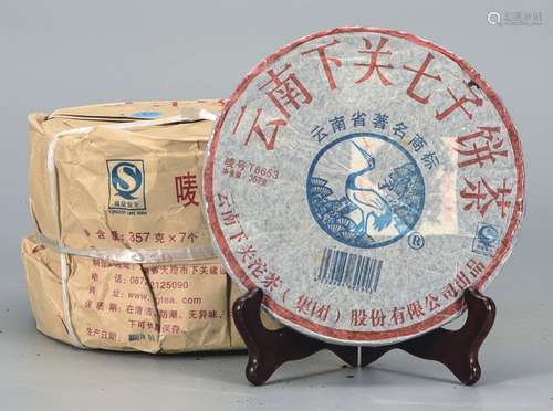 2007年  下关沱茶厂铁饼普洱生茶