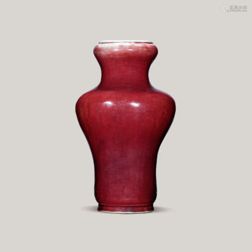 清乾隆 郎窑红釉瓶