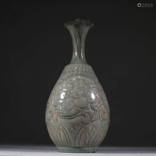 Yao state green glazed carved flower peony pattern designSpe...