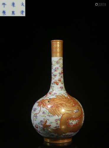 ."" hand-painted paint auspicious YunLongWen flask...